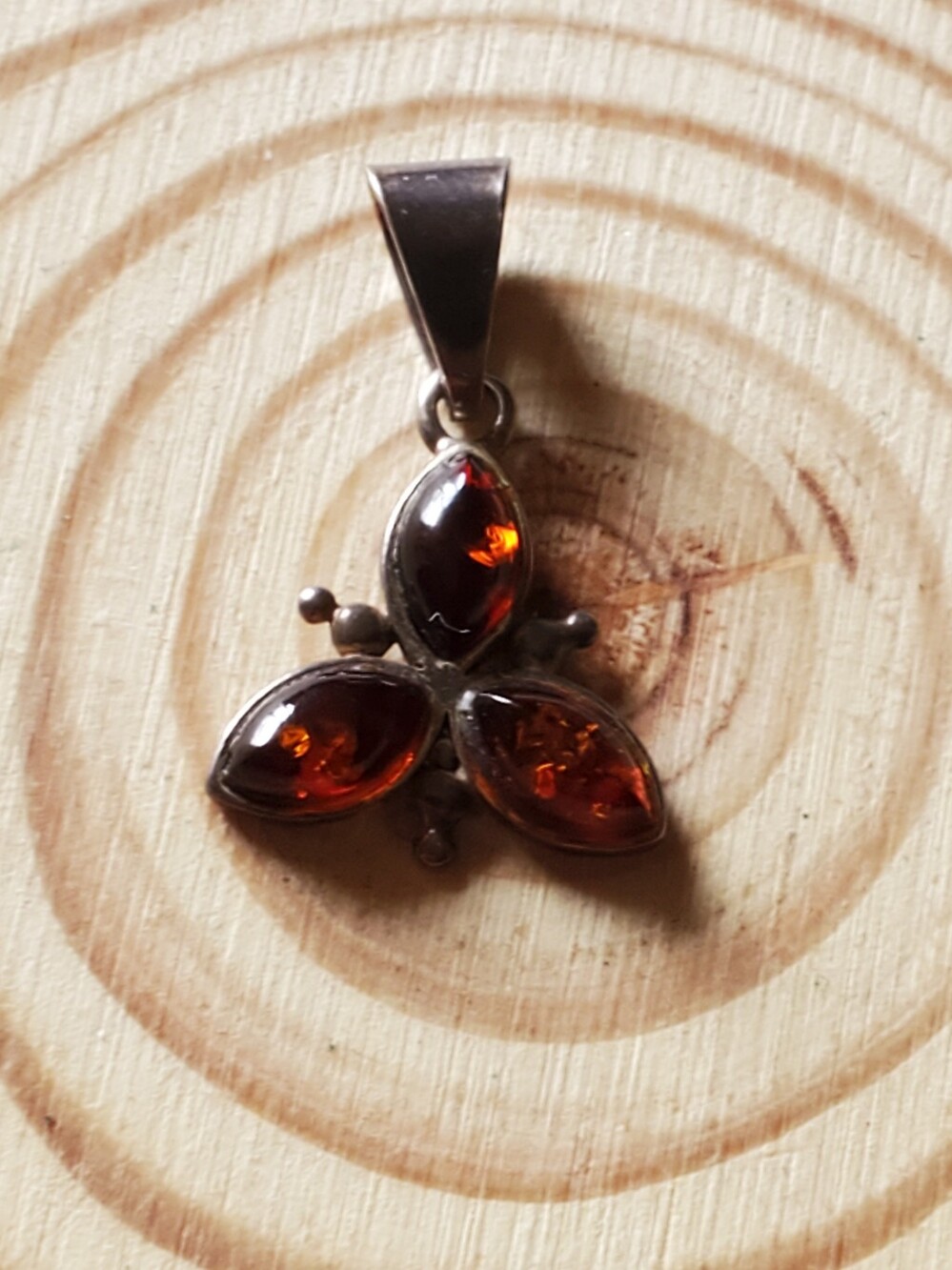 Vtg. Natural Cognac Baltic Amber Pendant
